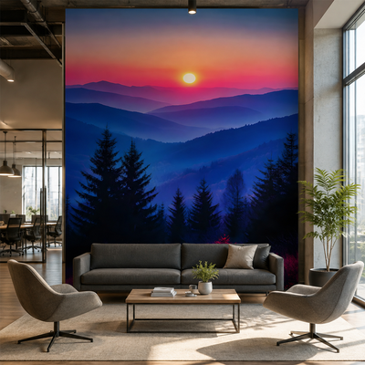 Sunset Over the Pines