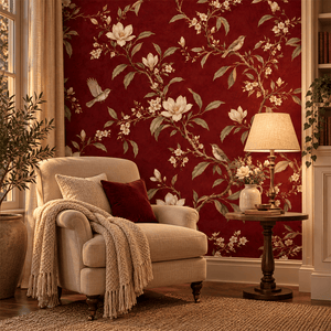 Blossoms on Burgundy