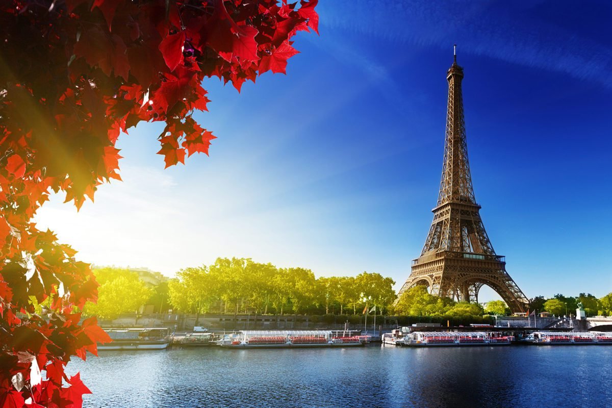 Eiffel with Red Leaves