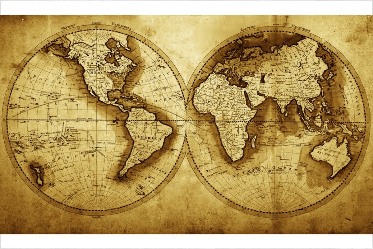 Antique World Map – Print A Wallpaper