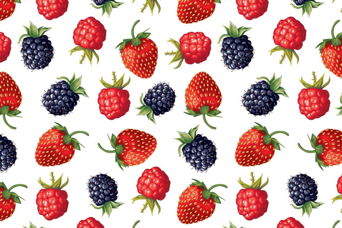 Berries Pattern Print A Wallpaper