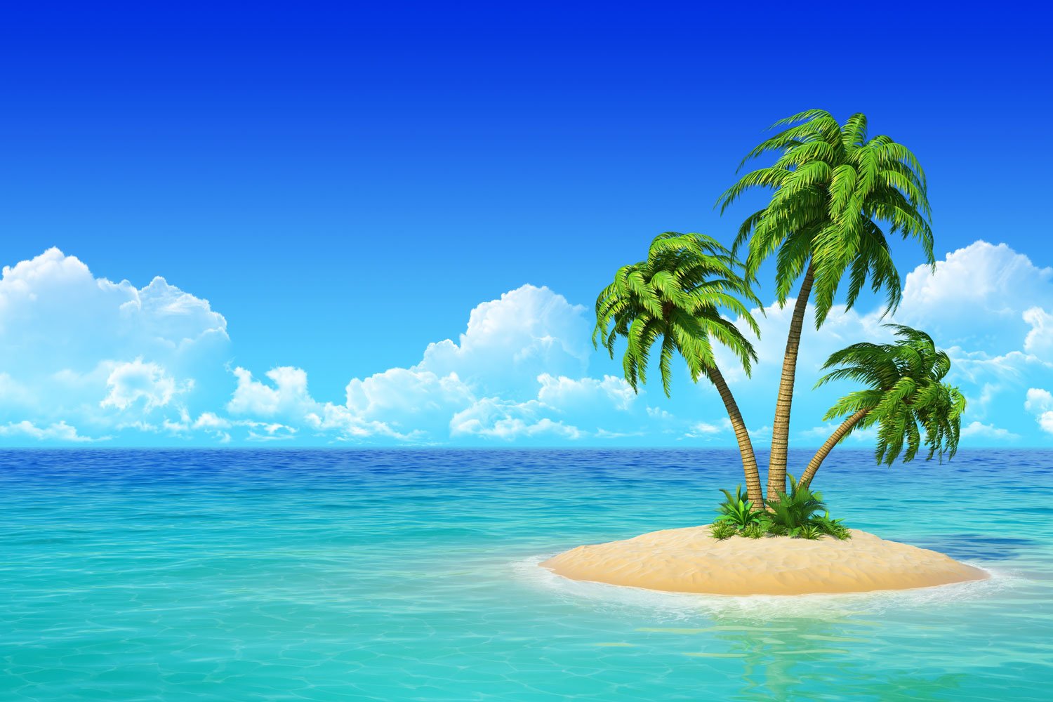 Desert Tropical Island Print A Wallpaper