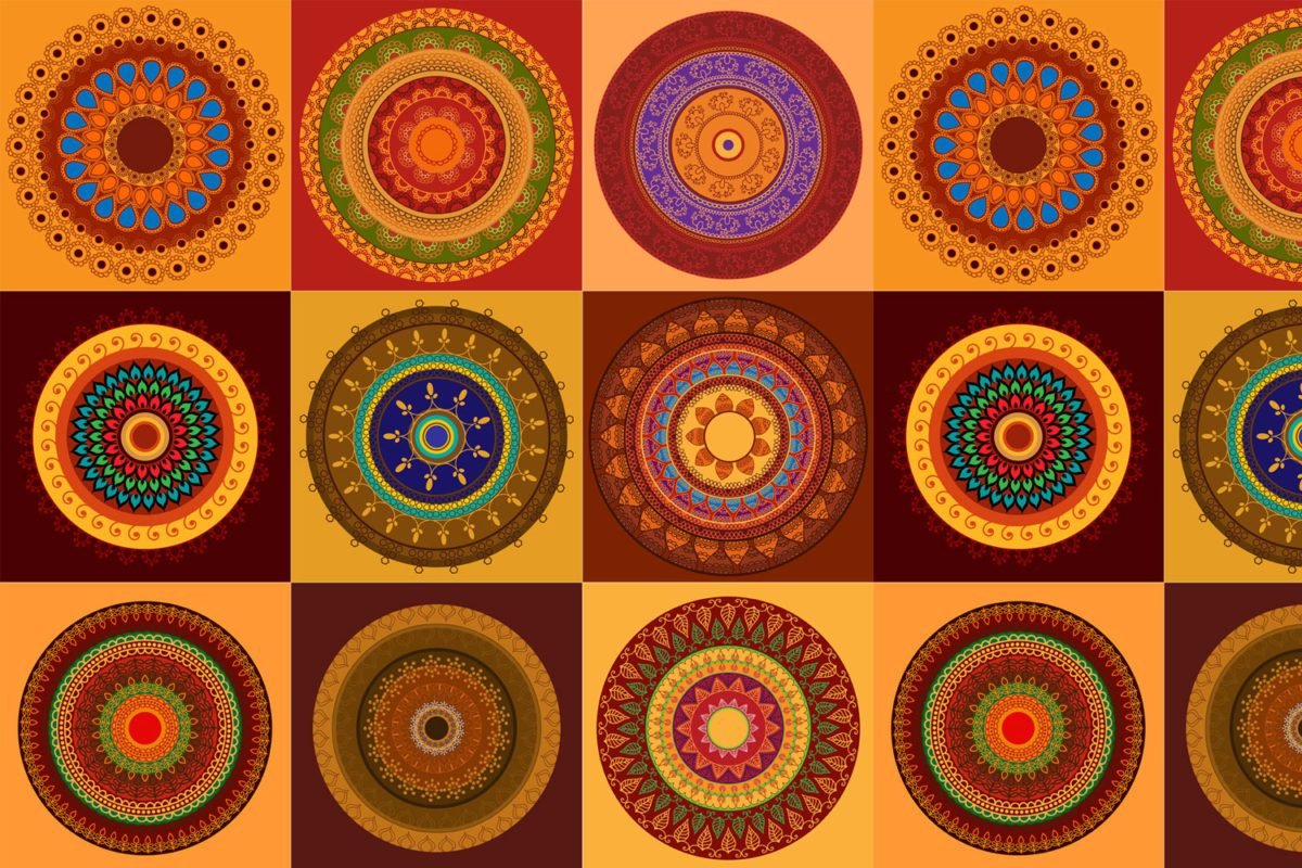 Indian Symbols Vector Print A Wallpaper