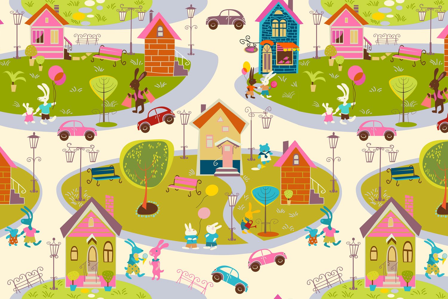 Карта с домиками для детей