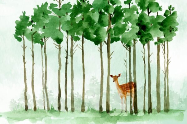 Spotted Deer Forest – Print A Wallpaper