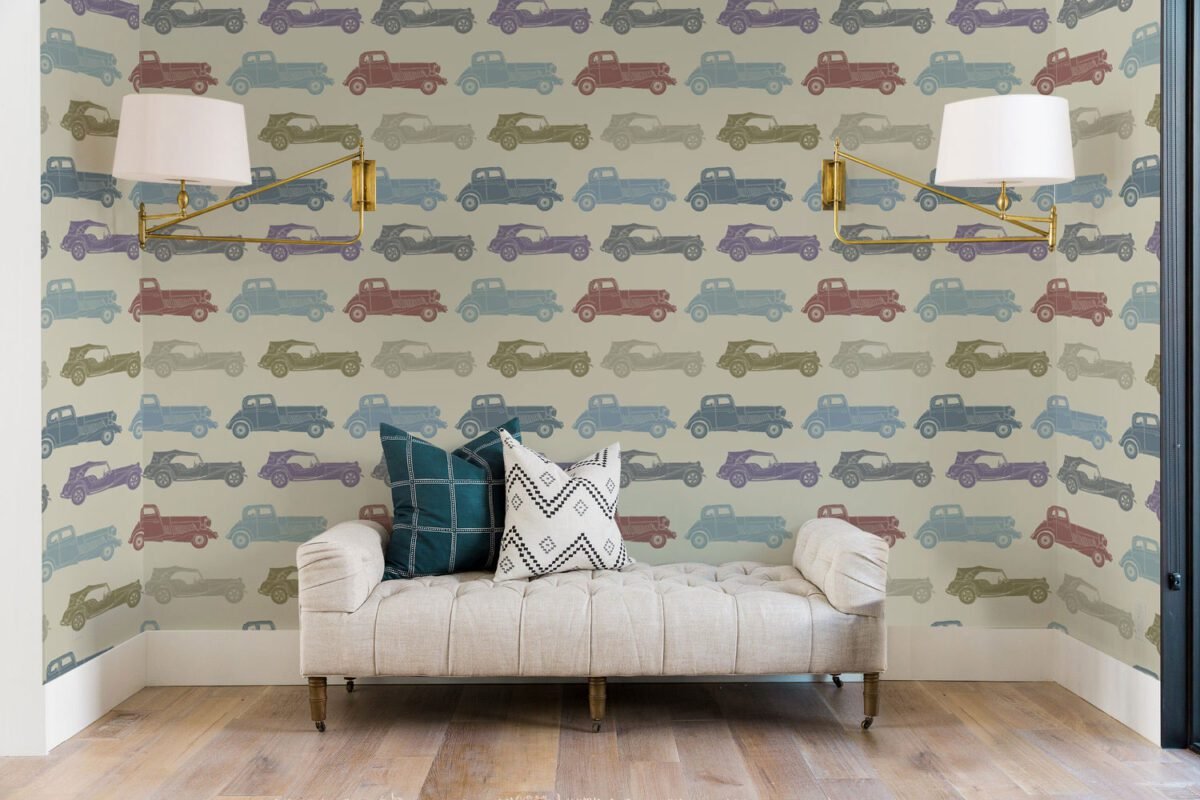 Vintage Cars Print A Wallpaper