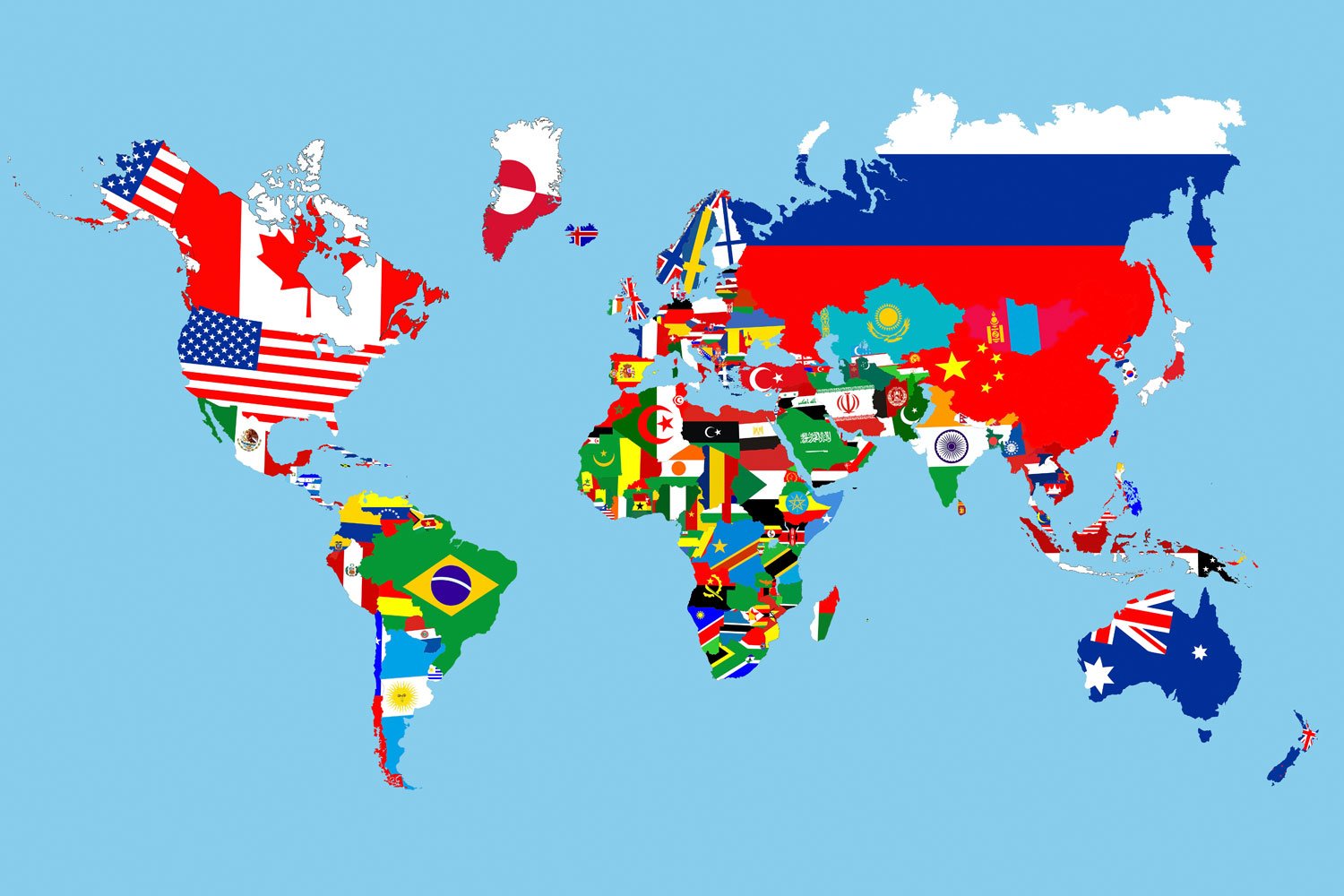 World Flag Map D 
