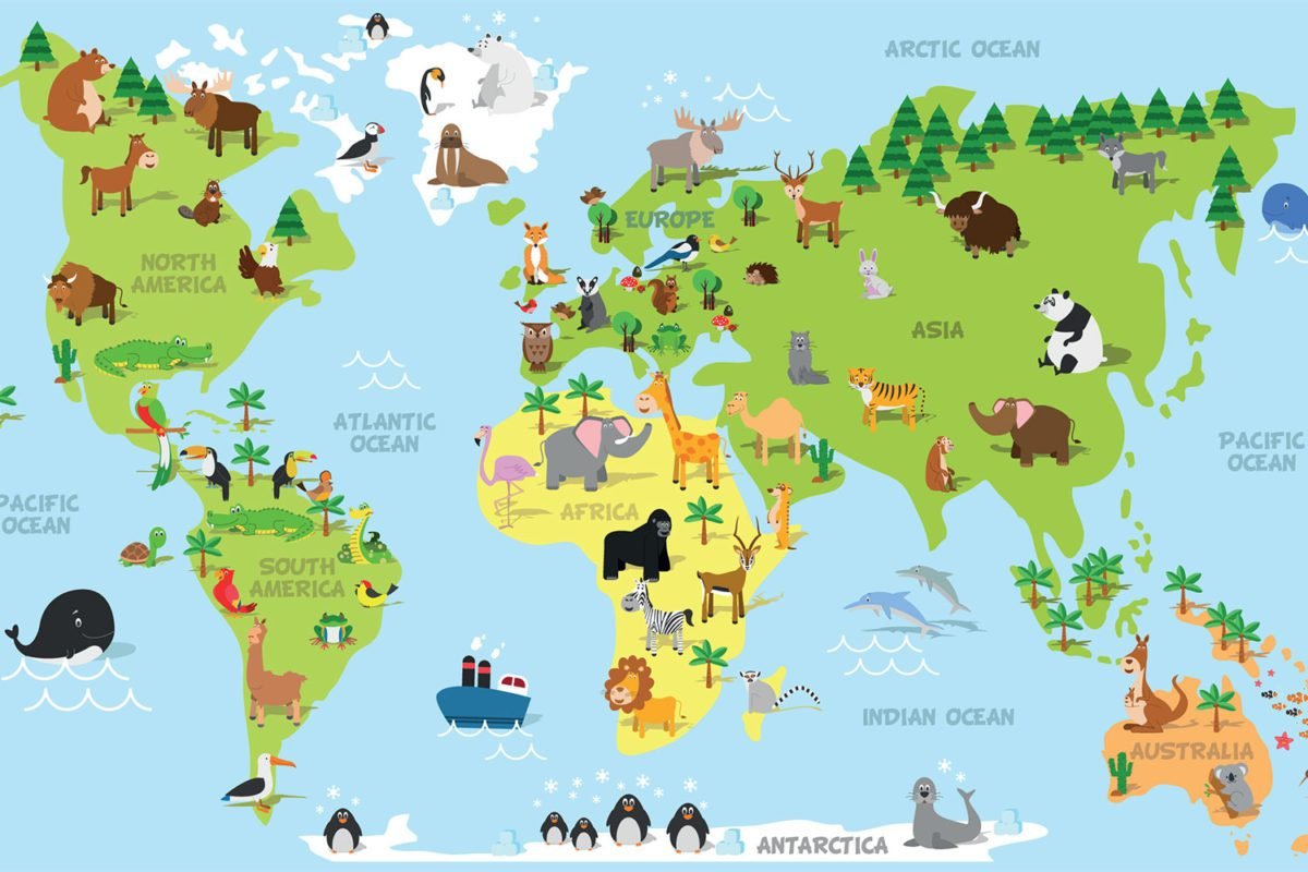 Animal World Map | Print A Wallpaper