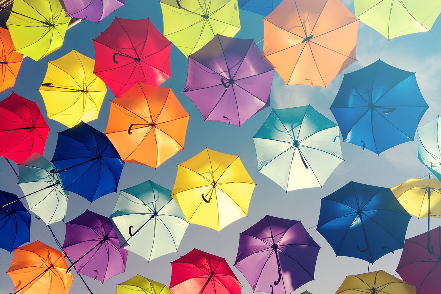 Coloured Umbrellas – Print A Wallpaper