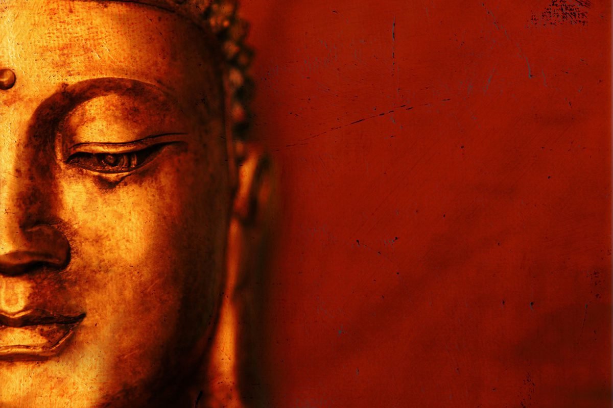 Half Buddha on Red