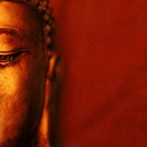 Half Buddha on Red
