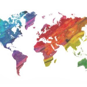 Multicolour World Map