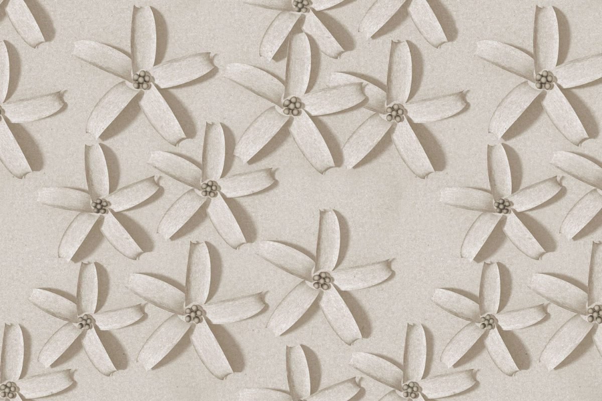 Neutral Embossed Flowers