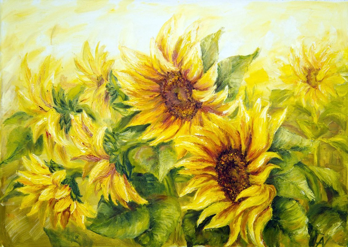 Sunflowers on Canvas