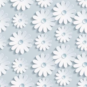 White Raised Flowers