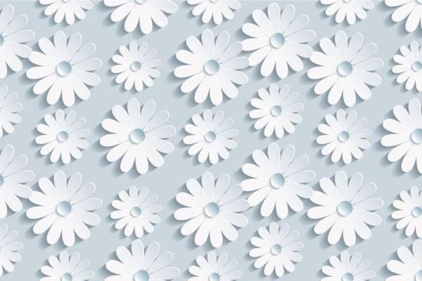 White Raised Flowers