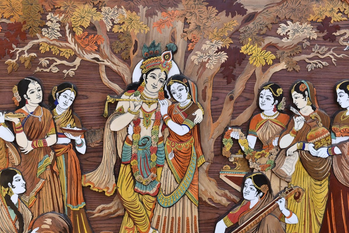 Radha Krishna on Wood